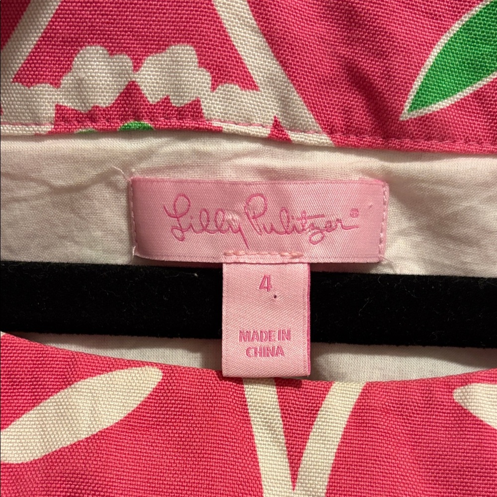 Lilly Pulitzer Pink and Green Geometric Mini Dress - Picture 2 of 6